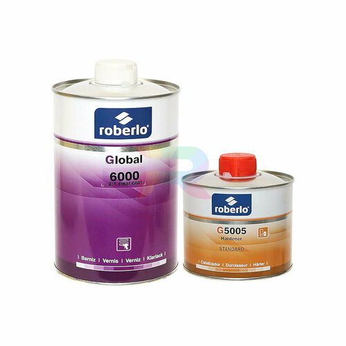 Автомобильный акриловый лак Roberlo Global 6000 2:1 HS 1 л. с отвердителем G5005 Standard 0,5 л.