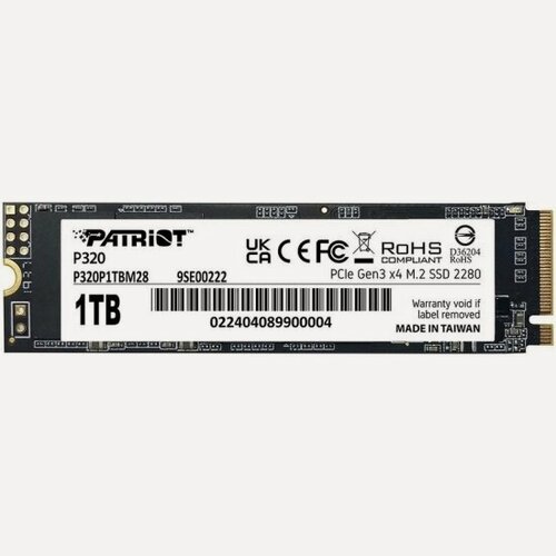 Изображение товара SSD диск Patriot Memory Patriot P320, 1000GB, M.2 2280, PCIe 3.0 x4, NVMe (P320P1TBM28)