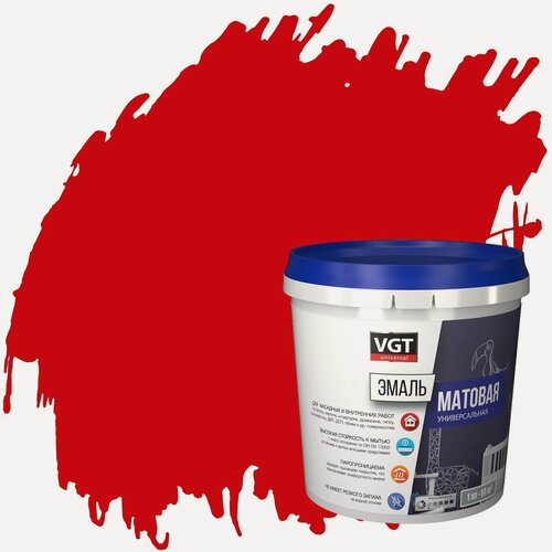 Изображение товара Эмаль универсальная матовая ВД-АК-1179 VGT (1кг) красный RAL 3020