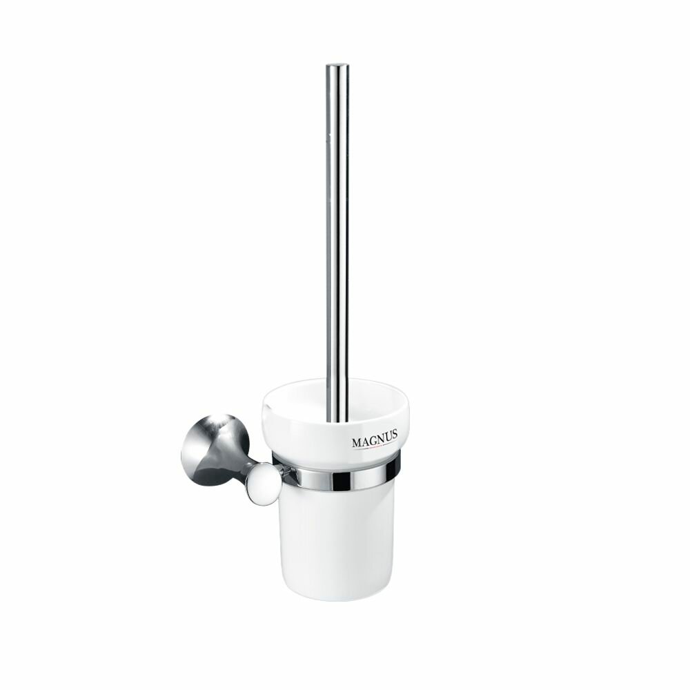 Ершик для унитаза MAGNUS 85162 хром керамическая колба с креплением к стене