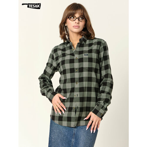 фото Рубашка diesel в клетку, размер xxl, зелeный