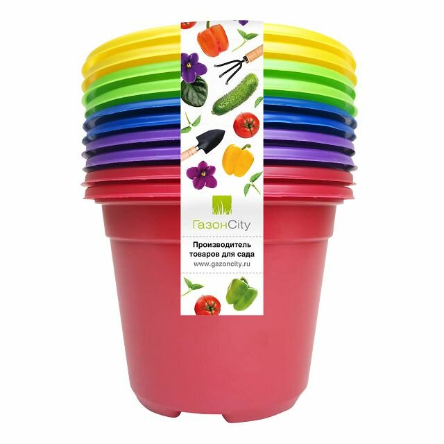 Набор горшков для рассады 10шт Color 9х68 см разноцветные