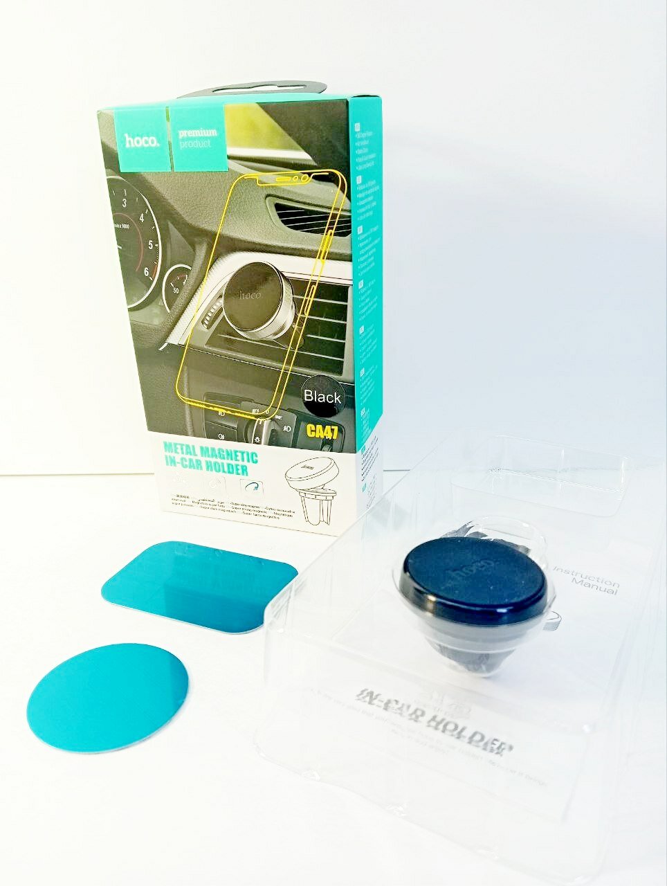 Картинки Автомобильный магнитный держатель Hoco CA47, крепление на вентиляционную решетку, черный