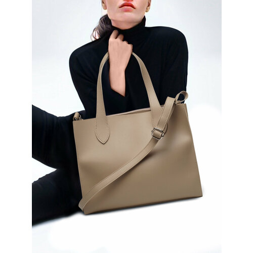 Сумка тоут Antan 1022, фактура гладкая, бежевый