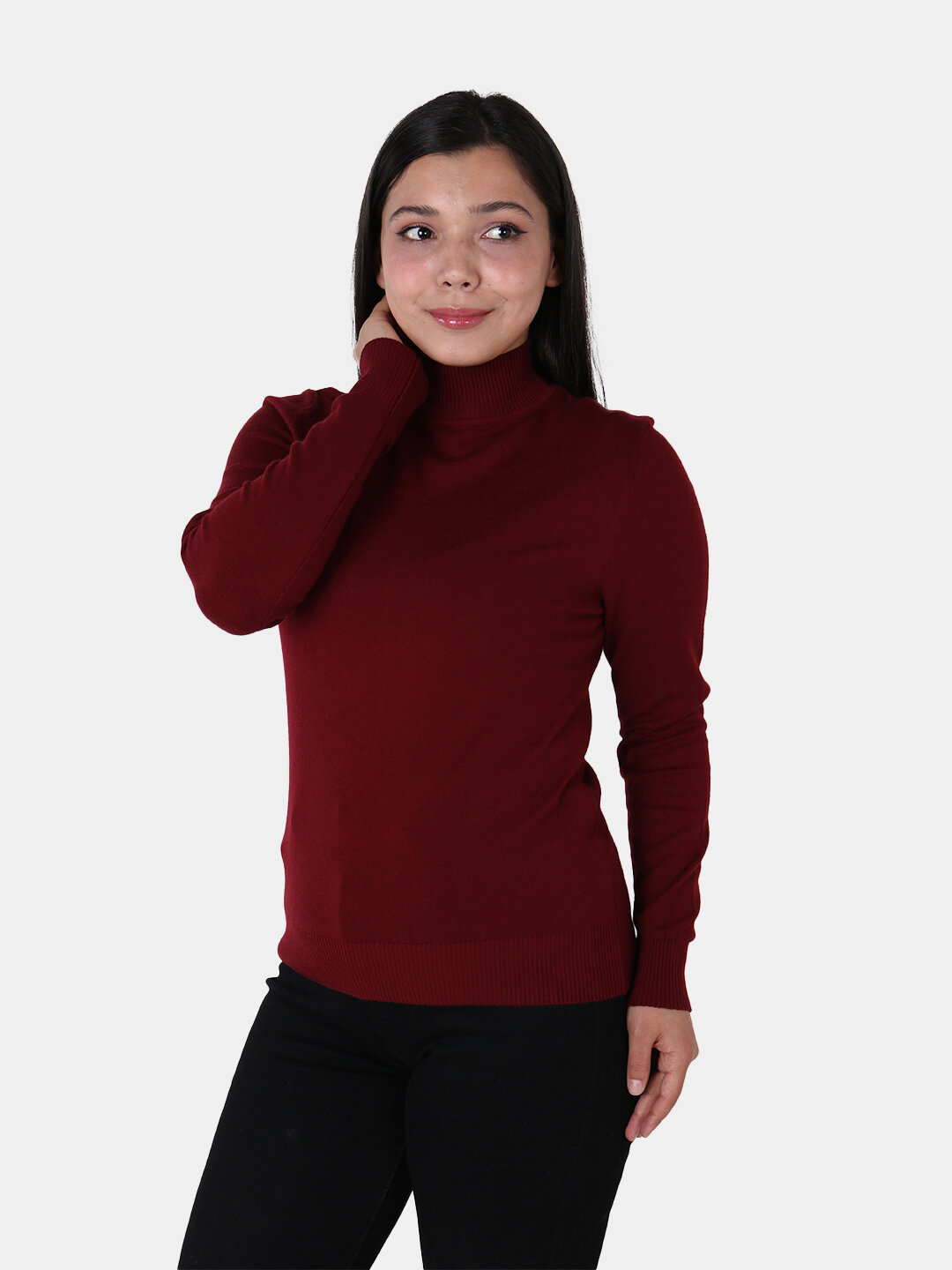 Водолазка размер One Size, , бордовый
