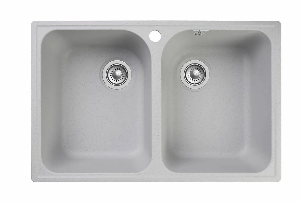 GranFest QUARZ (ECO-15) Мойка 2 чаши 740*480 (белый) арт. GF-Z--
