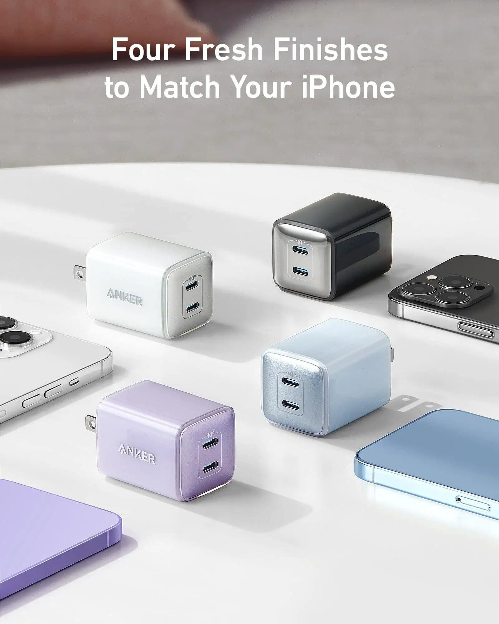 Зарядное устройство Anker USB C, 40 Вт, 521 Зарядное устройство (Nano Pro) PIQ 3.0 Прочное компактное быстрое зарядное устройство, Black — фото 1