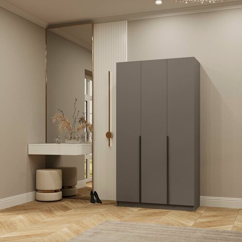 Изображение товара Шкаф распашной ШК-5 1,2 / Бастион/ Арно Графит ЛДСП с 3мя полками, ящиками, штангой, 1201х506х2216 мебельный РАЙ