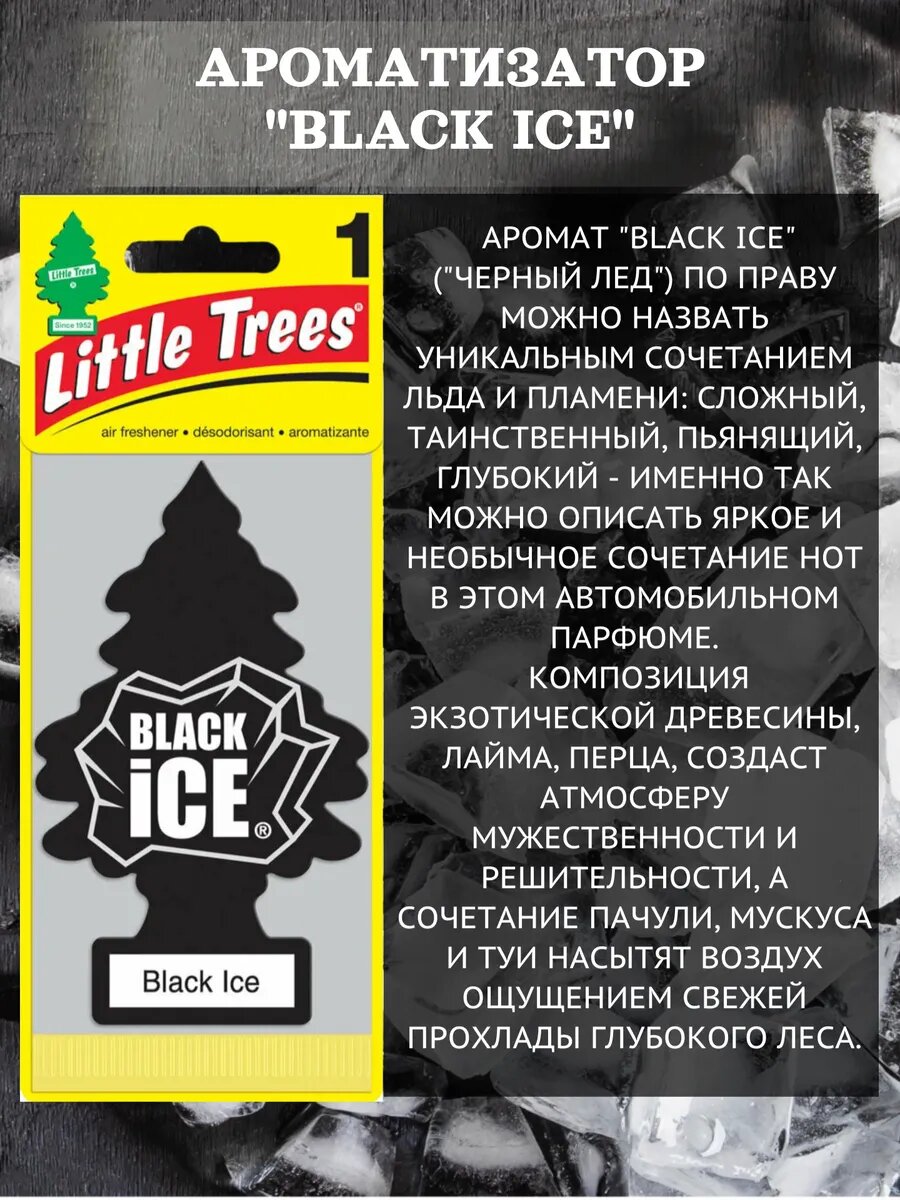 Набор ароматизаторов в авто "Black Ice" ("Черный лед"), 3 шт — фото 1