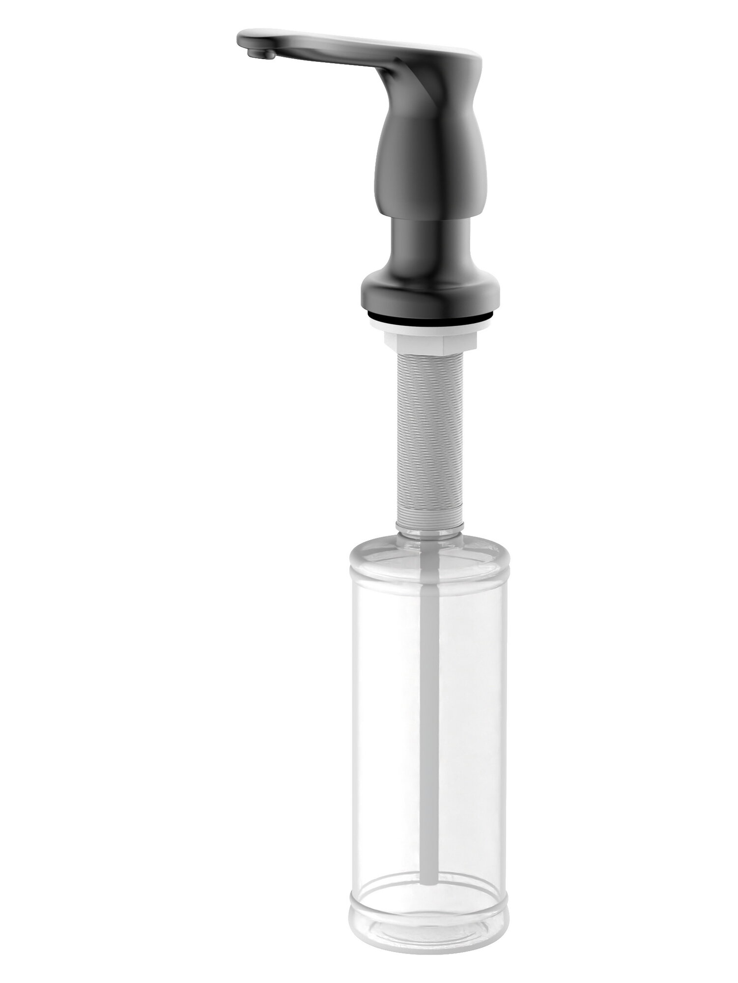 Дозатор для жидкого мыла Diadonna, встраиваемый, нержавеющая сталь, пластик, цвет серый — фото 1