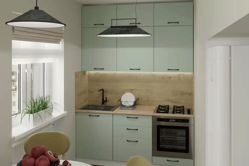 Изображение товара Кухонный гарнитур Герда Лиора макси 1800 мм, каркас ЛДСП, фасад ЛДСП, Белый/Сумерки