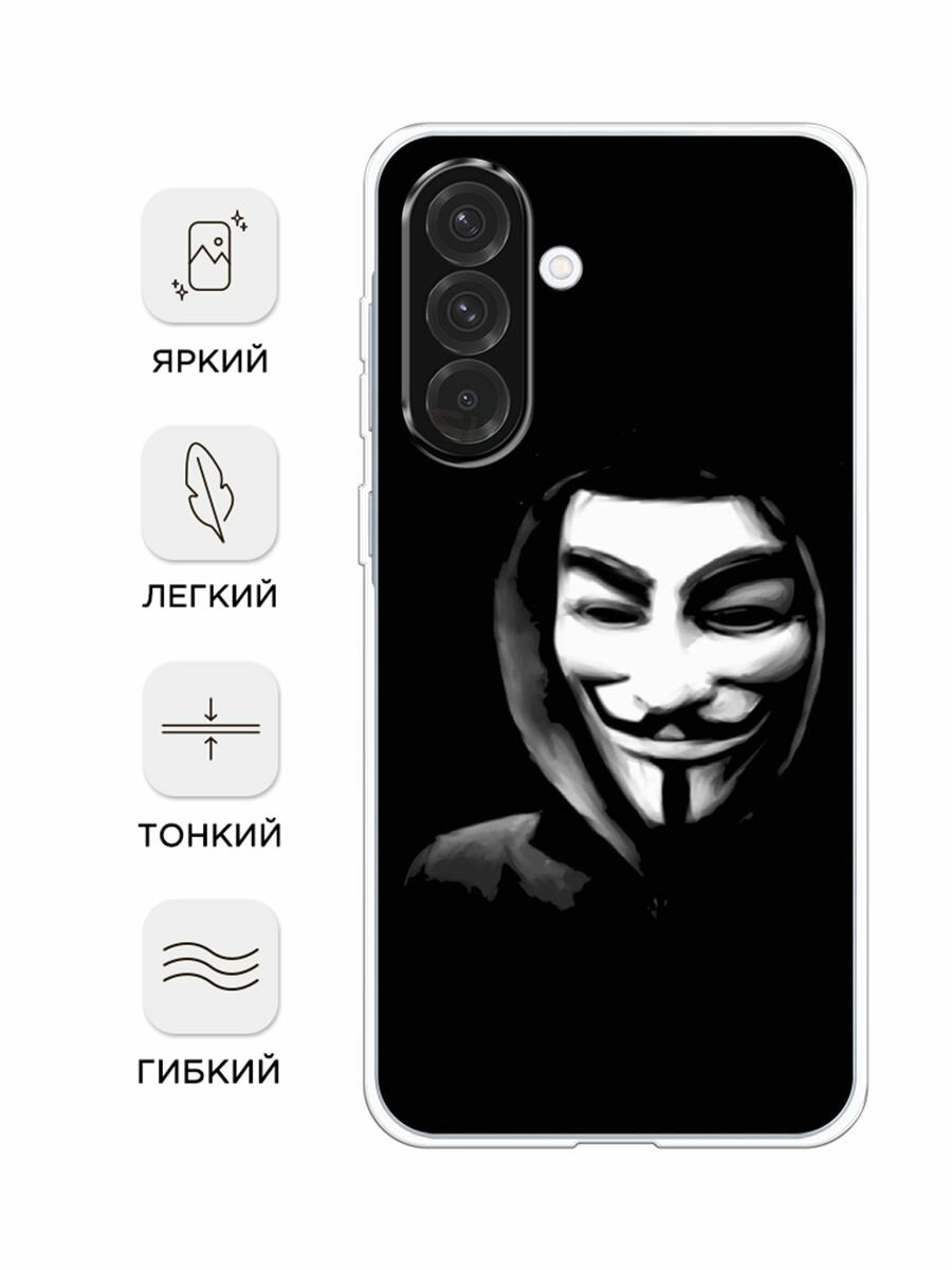 Чехол на Samsung Galaxy A36 5G / Самсунг A36 5G с принтом "Анонимус" — фото 1