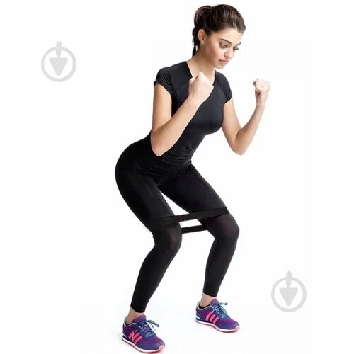 Резиновая петля ног Жгут для тренировки черный Фитнес резинка