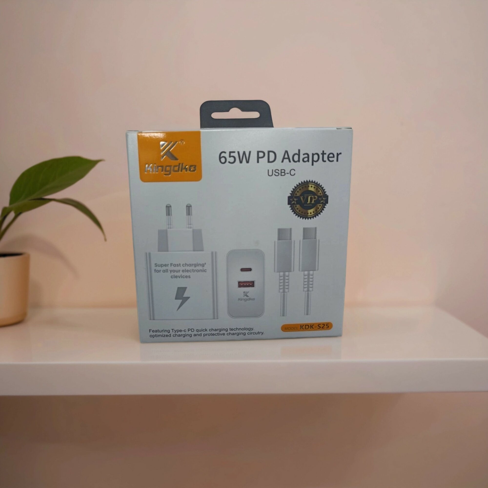 Сетевое зарядное устройство Kingdko 65W PD USB-C (модель KDK-S25)