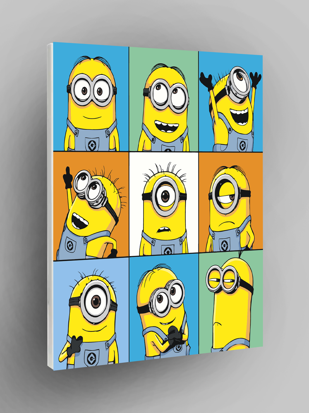 Картина по номерам "Миньоны: Эмоции в квадрате", мультфильмы, 40×50 см, раскраска на холсте, набор для рисования