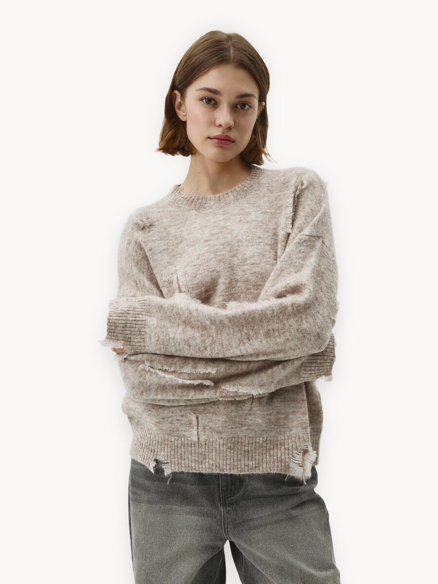 Джемпер Sela, размер XS INT, бежевый меланж