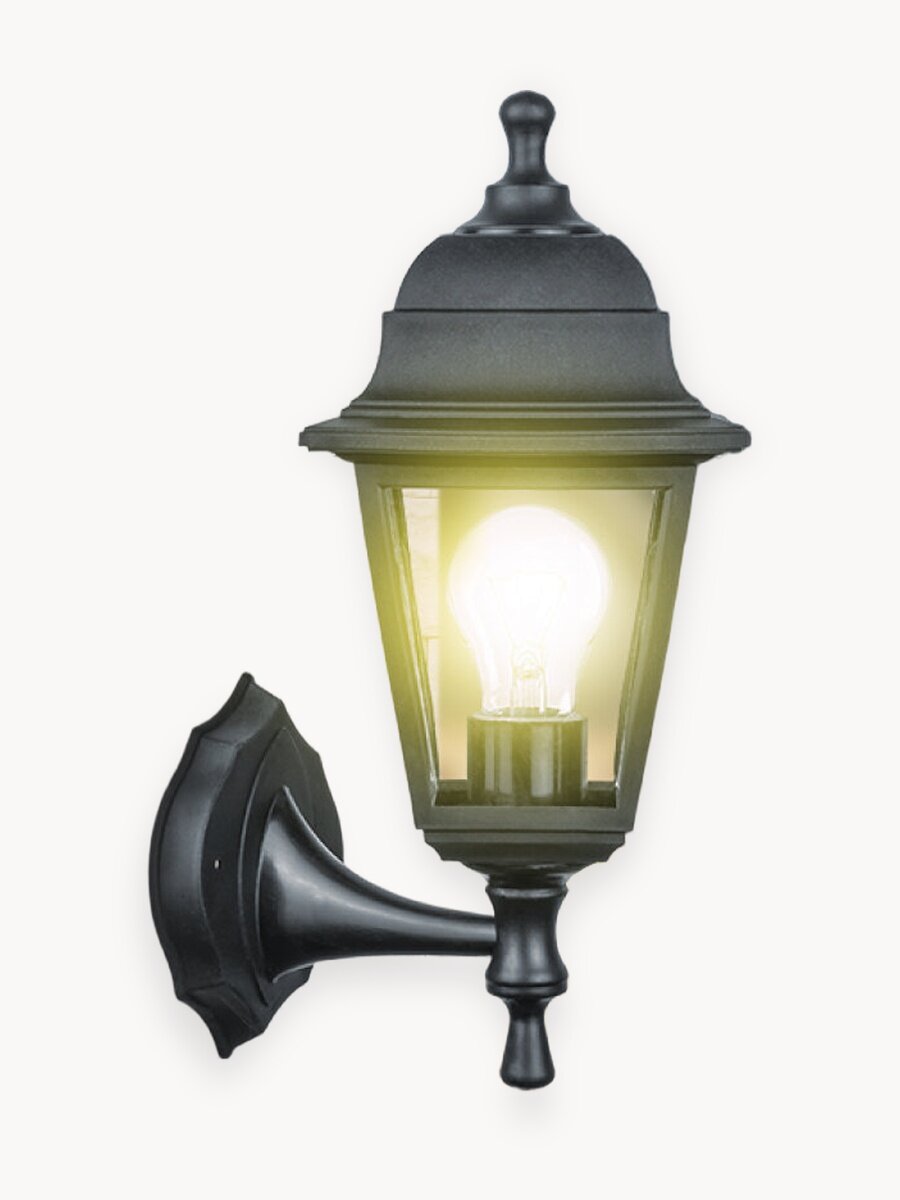 Светильник садовый настенный Navigator 80 488, 4 грани, черный, цоколь E27, IP44