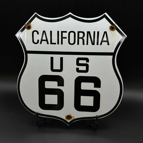 Дорожный знак "California US 66", металл, эмаль, США, 1970-1990 гг.