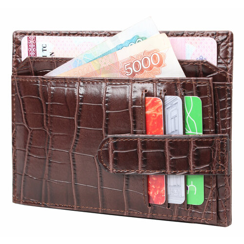 Картхолдер malgrado, под рептилию, коричневый