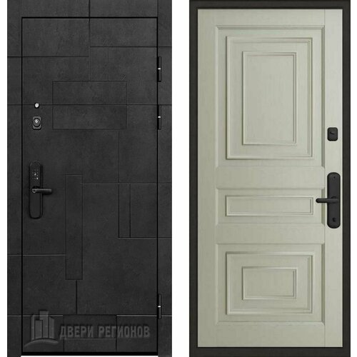 Входная дверь Regidoors флагман доминион Florence 62001 "Серена светло-серый" с электронным биометрическим замком 950x2040, открывание левое