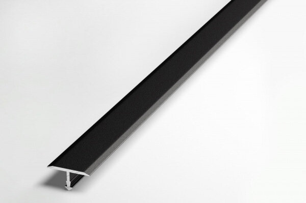 Порожек для напольного покрытия Т-образный 20 мм, длина 2,7 м, профиль алюминиевый ЛС 10, окрас черный 015
