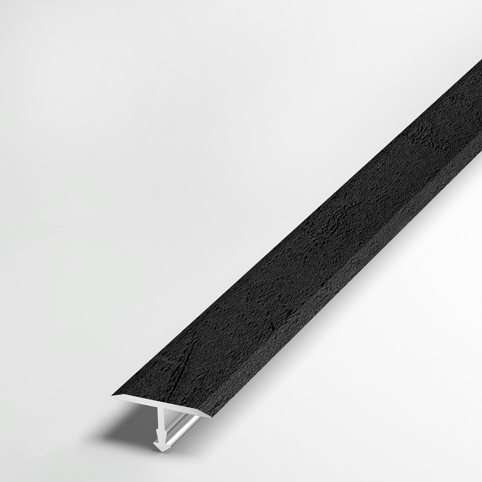 Порожек для напольного покрытия Т-образный 20 мм, длина 2,7 м, профиль алюминиевый ЛС 10, ламинация чёрный лофт 4034