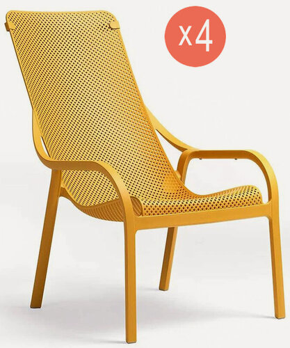 Изображение товара Комплект из 4-х садовых кресел Nardi Net Lounge Set, цвет горчичный
