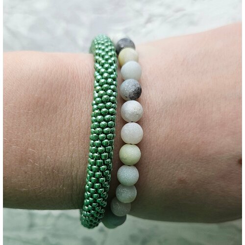 фото Браслет, бисер, амазонит, размер 17 см handmade_svetlanaf