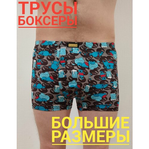 фото Трусы , размер 4xl, коричневый, голубой нет бренда