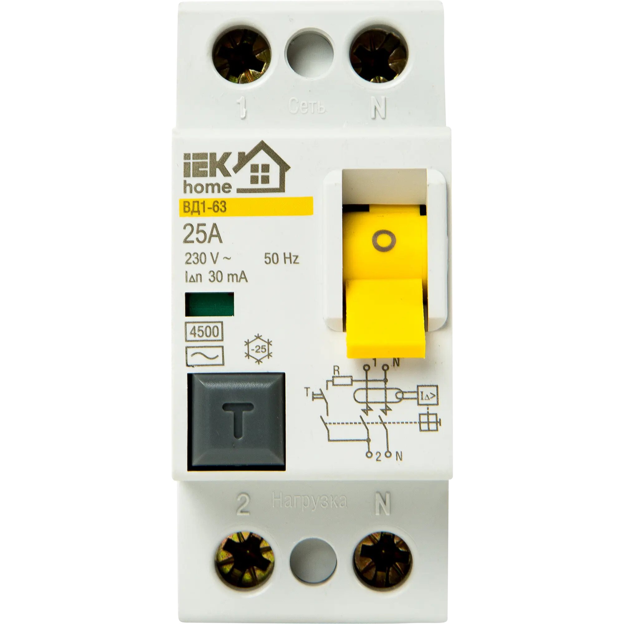 УЗО ВД1-63 IEK Home 2 полюса 25 А - фото №2