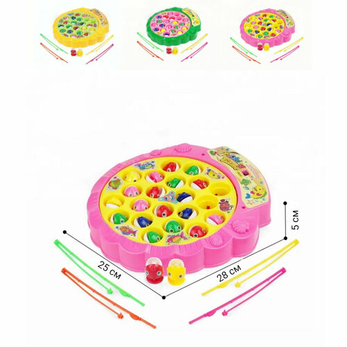 фото Сюжетно-ролевая настольная детская игра рыбалка 25 х 28 см на батарейках, со звуком, 4 удочки, 21 рыбка, цвет в ассортименте, gsg-2516a essa