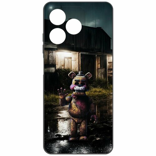 Чехол-накладка Krutoff Soft Case фнаф (FNAF) - Фредди под дождем для Realme C51 черный чехол накладка krutoff soft case фнаф fnaf фредди под дождем для xiaomi redmi 10a черный