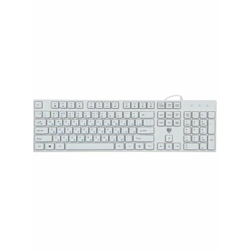 BY Клавиатура мембранная 104кл пластик белая синяя кириллица каб200см 117300₽