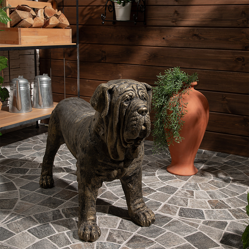 Садовая скульптура Bogacho Собака Сэр Ватсон бронзового цвета ручная работа