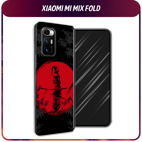 Силиконовый чехол на Xiaomi Mi Mix Fold / Сяоми Ми Микс Фолд Самурай на красном фоне силиконовый чехол на xiaomi mi mix fold сяоми ми микс фолд стальной металл