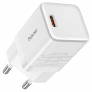 Сетевое зарядное устройство BASEUS GaN3 1xUSB-C, 3A, 30W, белый