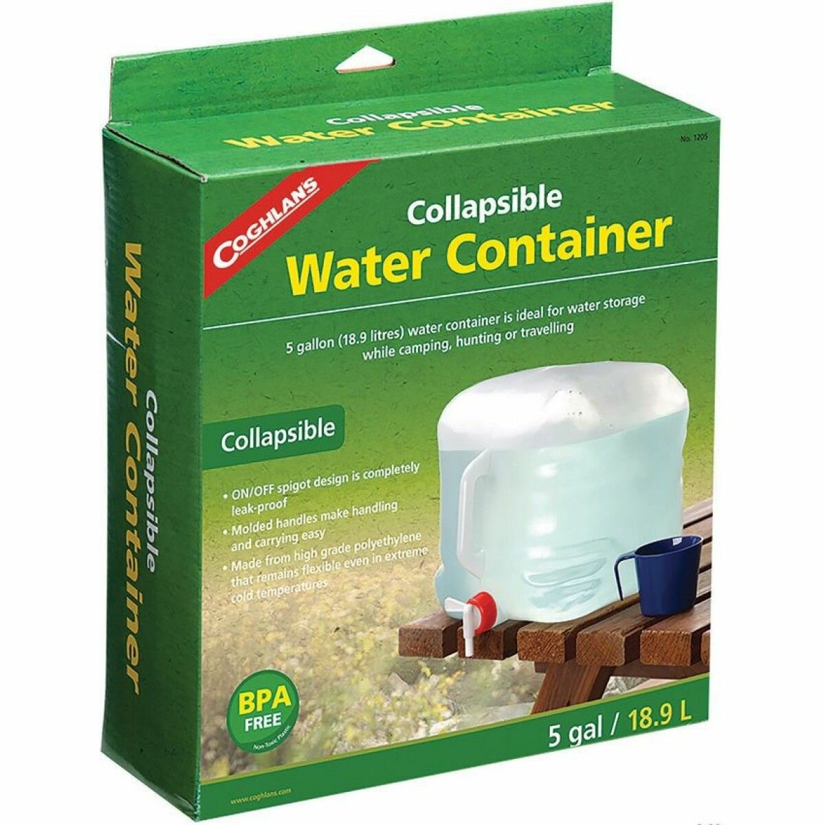 Складной контейнер-канистра для воды с краном Coghlans Collapsible Water Container