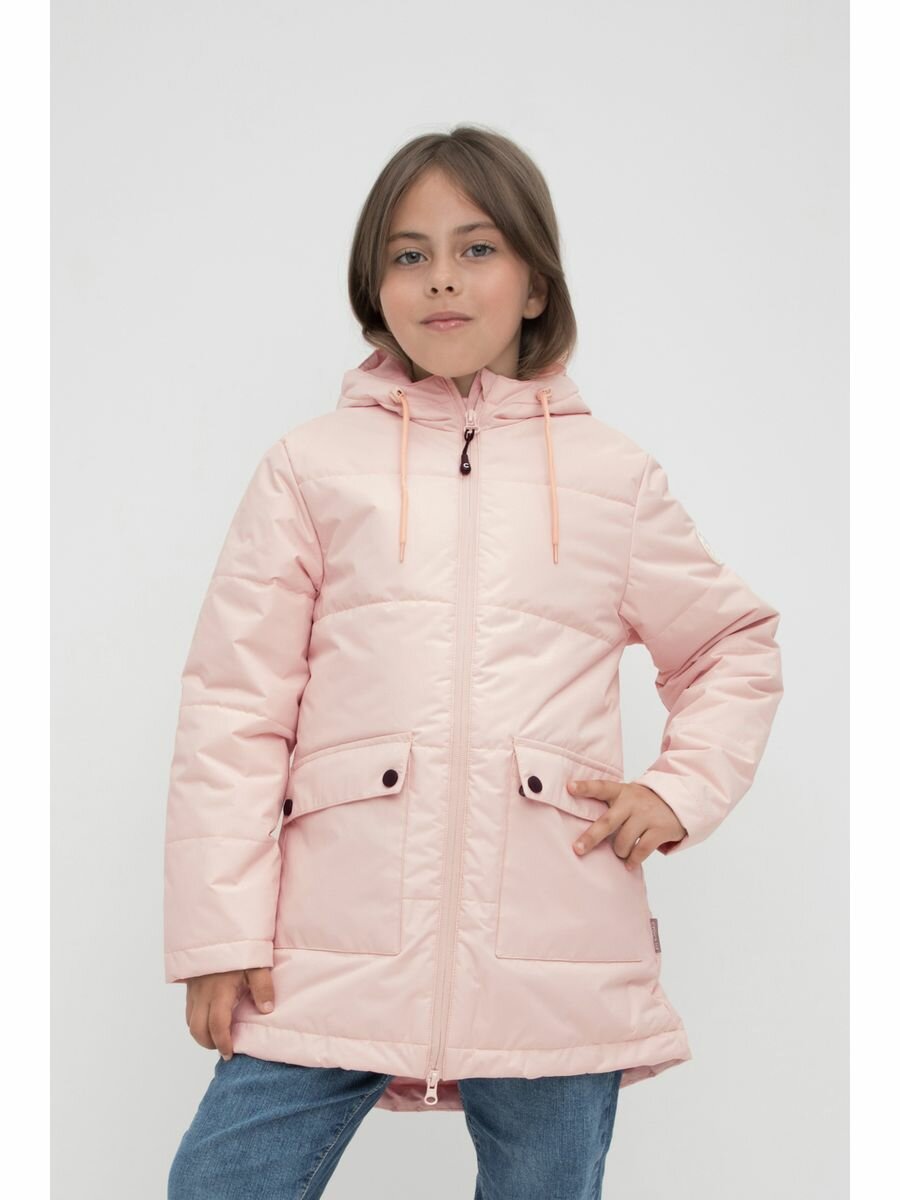 Пальто демисезонное утепленное для девочки Crockid розовый