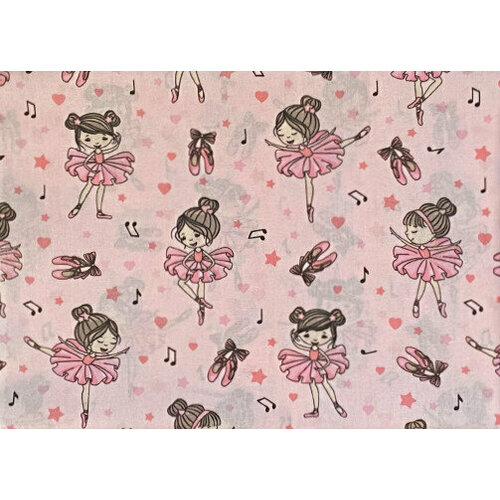 Ткань для шитья, рукоделия, пэчворка, игрушек, ремонта одежды 3м х 1,5м Балеринки