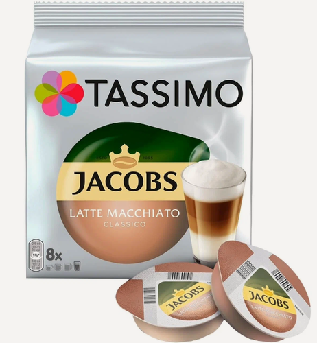 Изображение товара Кофе в капсулах Tassimo Latte Macchiato, 8 порций, 1 пачка, латте макиато