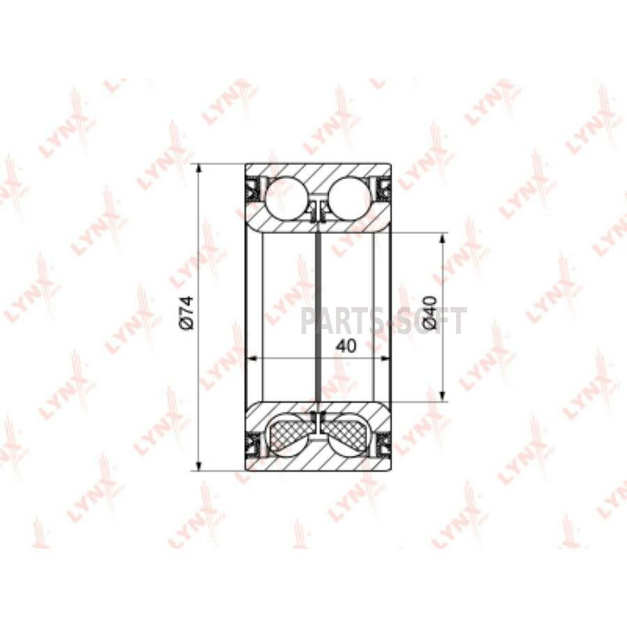 LYNXAUTO WB-1192 Подшипник ступицы передний (40x40x74) VW Golf IV 01> AUDI S3 99-03 / TT 98-06