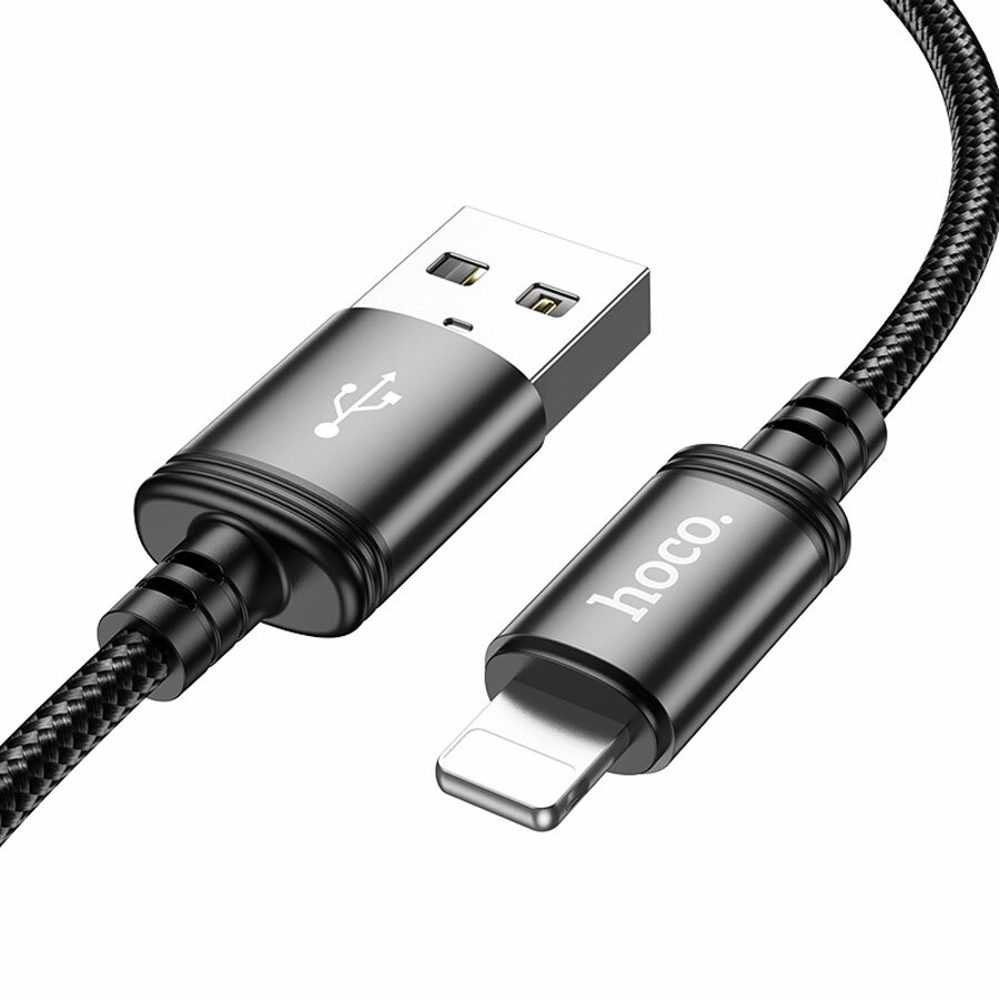 Кабель для айфон USB HOCO X91 Radiance USB - Lightning, 2.4А, 3 м, черный — фото 1