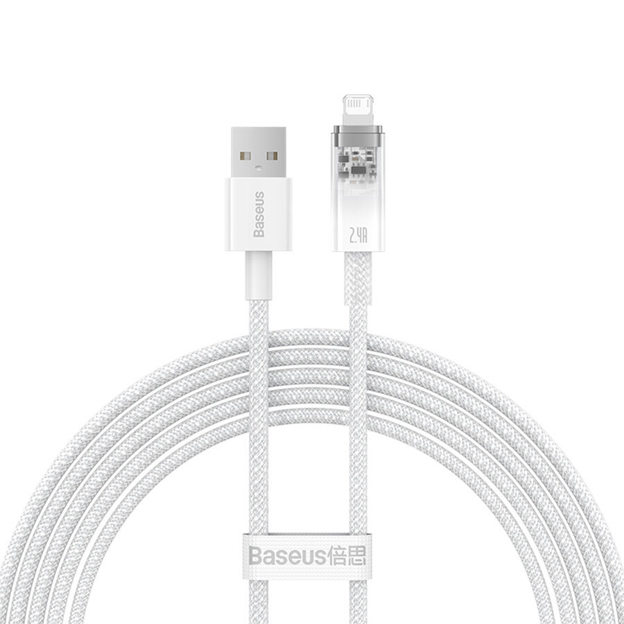 Кабель для айфон USB BASEUS Explorer Series USB - Lightning, 2.4А, 12W, 2 м, белый