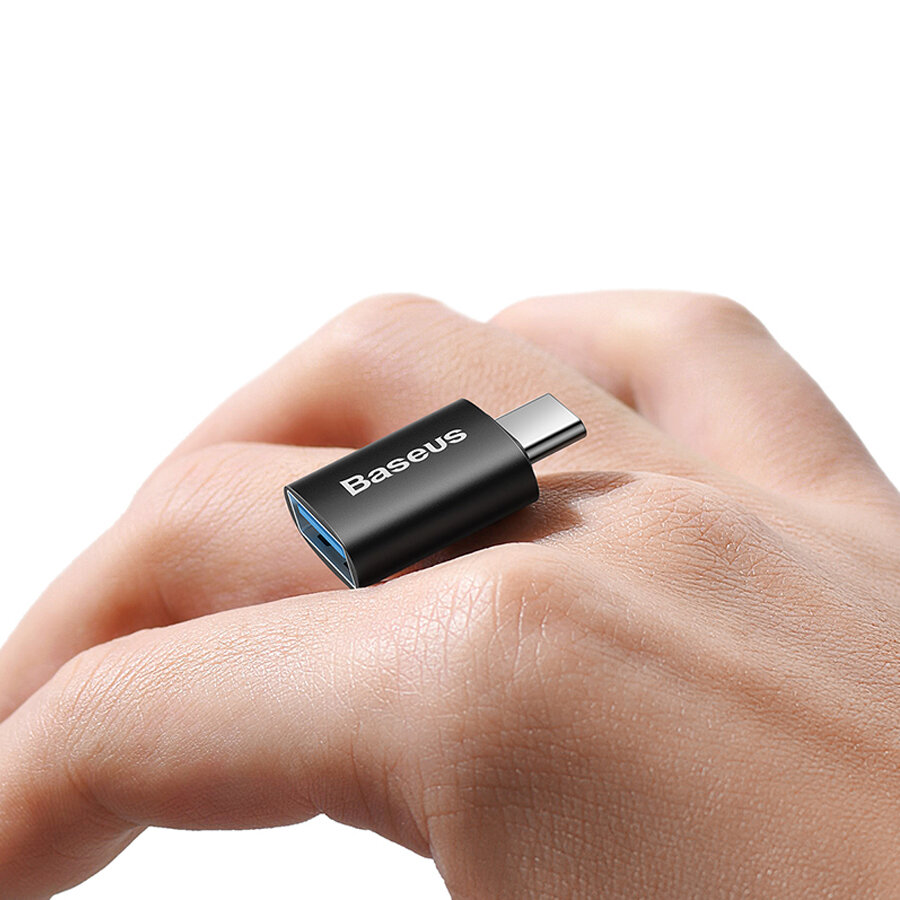 Переходник/Адаптер BASEUS Ingenuity Series Mini OTG Type-C (m) - USB3.1 (f), черный — фото 1