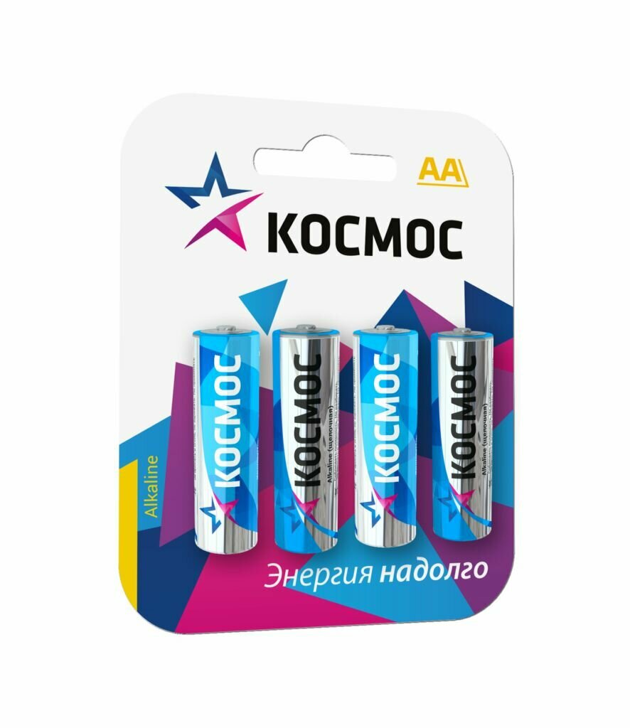 Элемент питания алкалиновый LR LR6 BP-4 (блист.4шт) KOCLR64BL КОСМОС - фото №1