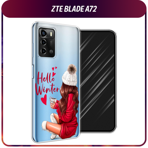 Силиконовый чехол на ZTE Blade A72/V40 Vita / ЗТЕ Блэйд А72/V40 Вита Hello winter, прозрачный силиконовый чехол на zte blade a72 v40 vita зте блэйд а72 v40 вита венера