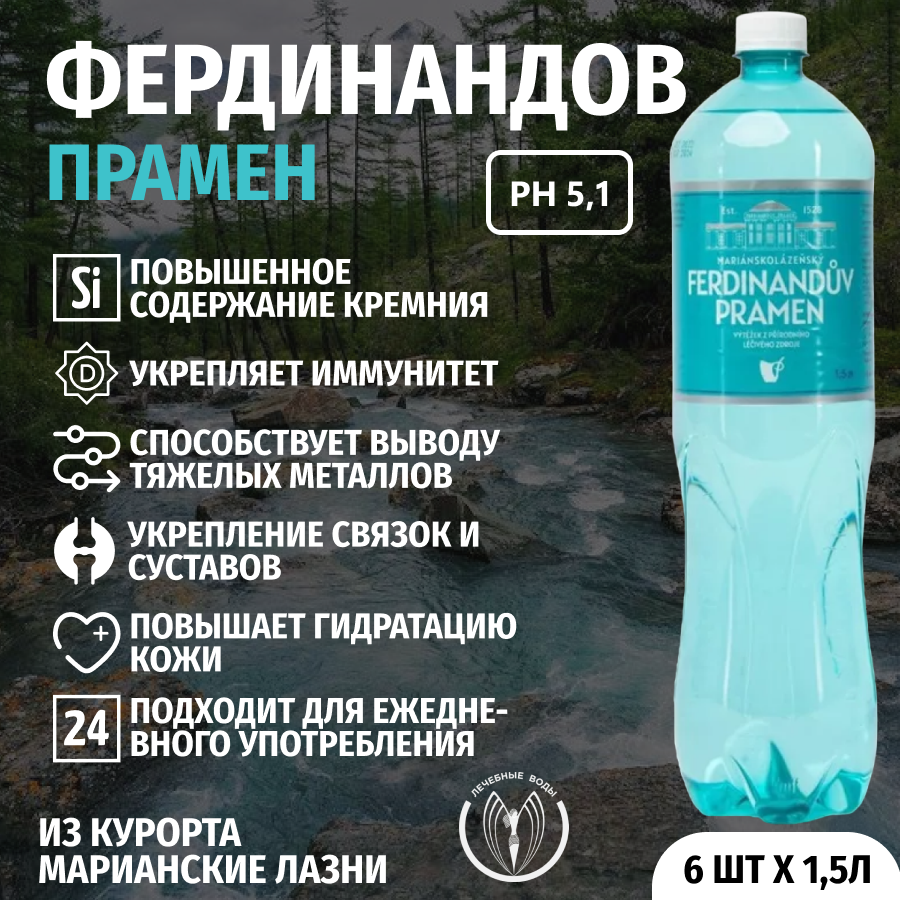 Фердинандов Прамен 15 л природ. газ 6 шт. в уп.