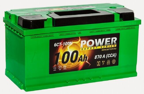 Изображение товара Аккумулятор автомобильный POWER 100 А/ч 870 А обр. пол. Евро авто (353x175x190) 6СТ-100VLR