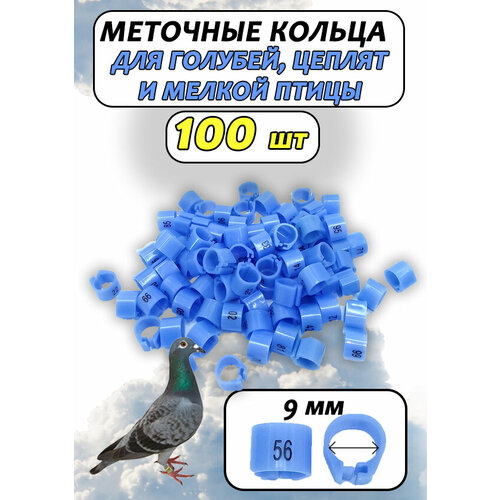 Кольца меточные для птиц и голубей 100 штук голубые 100 шт кольца для птиц голубей маленькие кольца для лап птицы 10 цветов пластиковые кольца для лап перепелов голубей товары для домашних ж