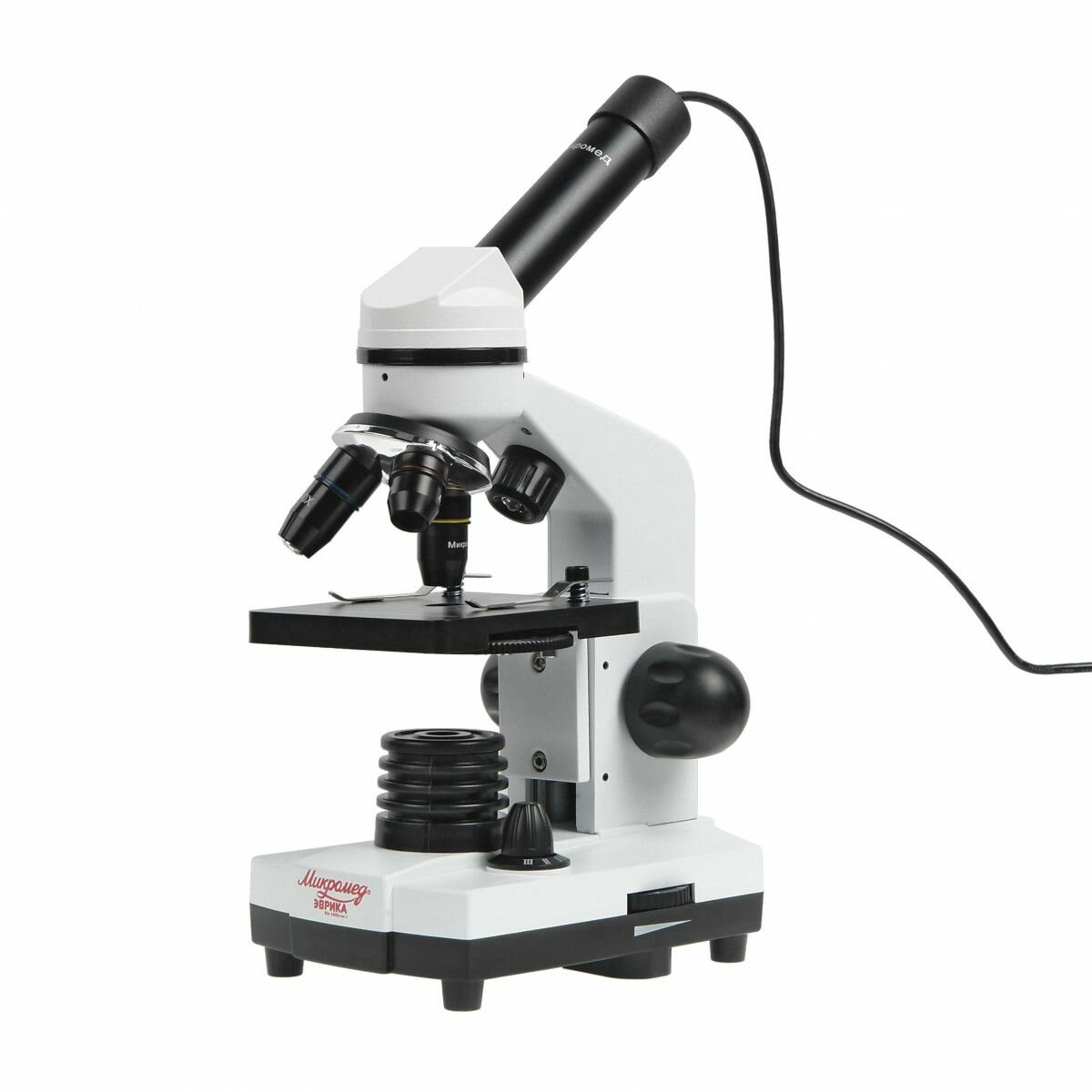 Микроскоп школьный Микромед Эврика 40х-1600х (вар. 2) с видеоокуляром